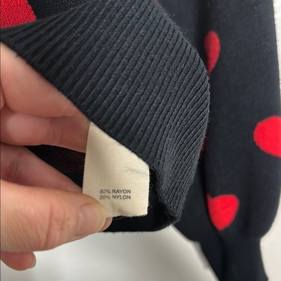 Black Sweater with Red Heart Pattern - Picture 6 of 6
